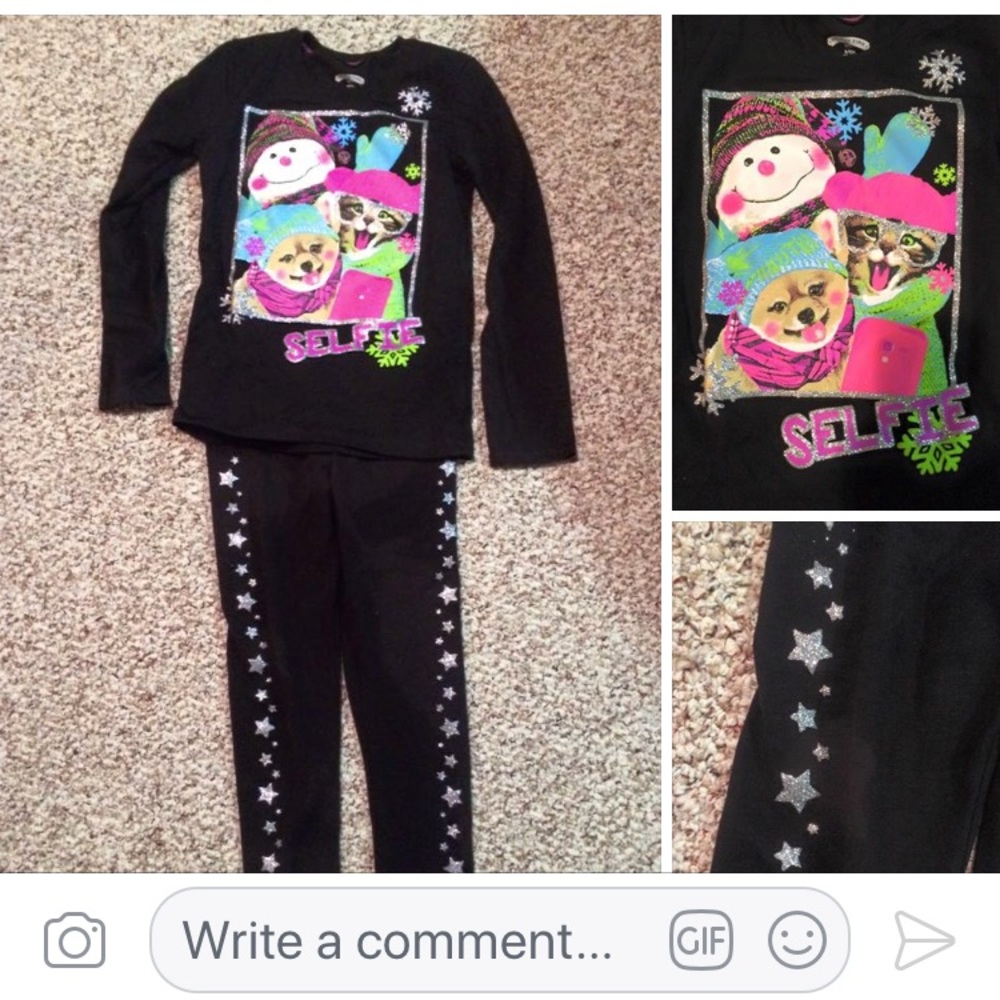 2 pc. girls outfit long sleeve shirt w leggings